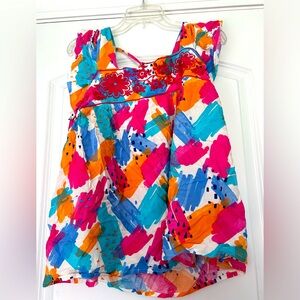 Summer babydoll top multi color by Savannah Jane size Medium